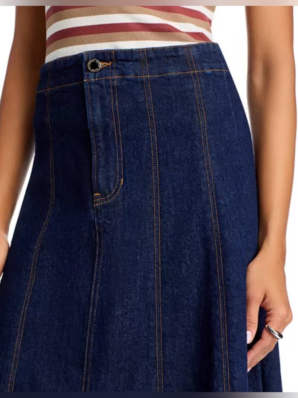 Veronica Beard Alix Circle Denim Skirt - Picture 5 of 12
